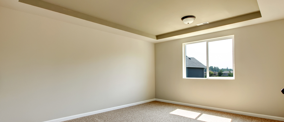 newly plastered and painted walls inside a house