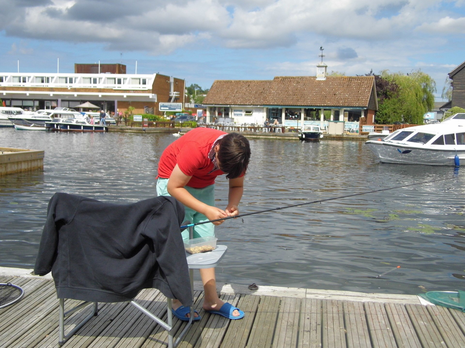 Fishing at Wherry and Albion Cottage, Wroxham, Norfolk