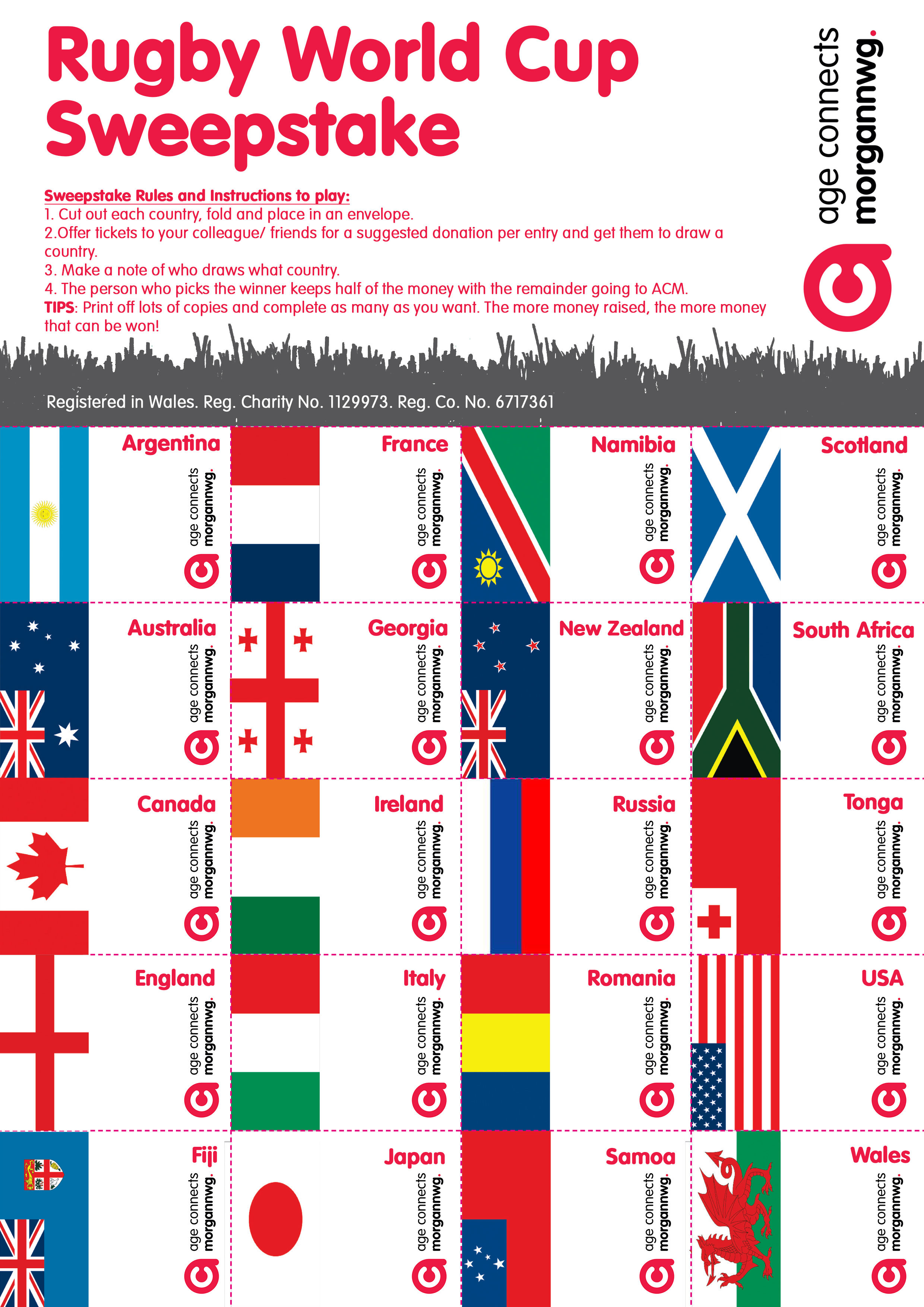 Printable Rugby World Cup Sweepstake Printable Rugby World Cup Sweepstake