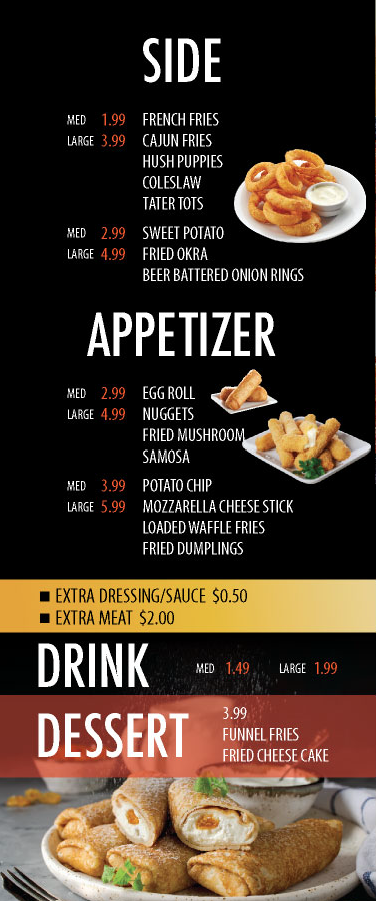 Menu J Buffalo Wings and Bar