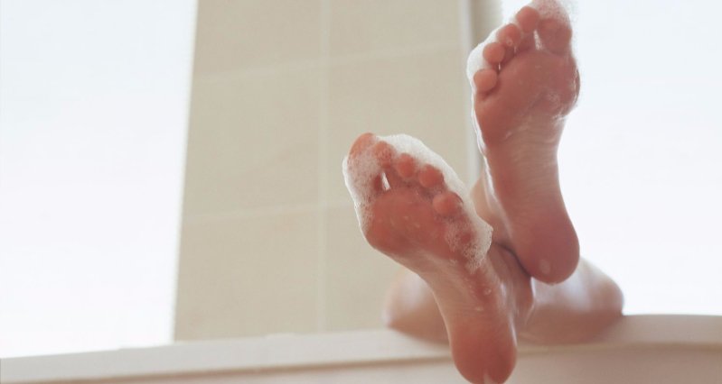Soapy healthy feet