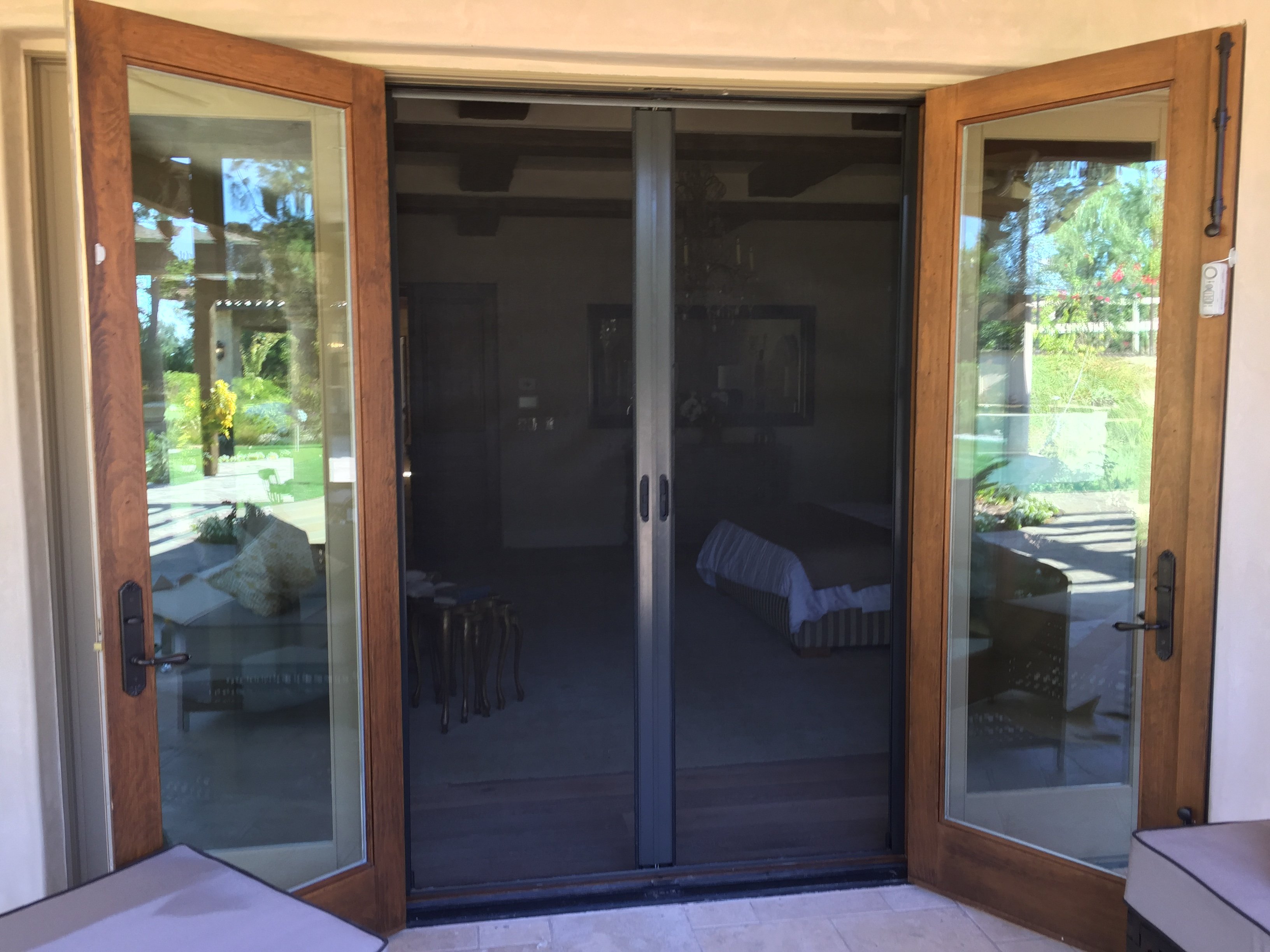 retractable screen in double door