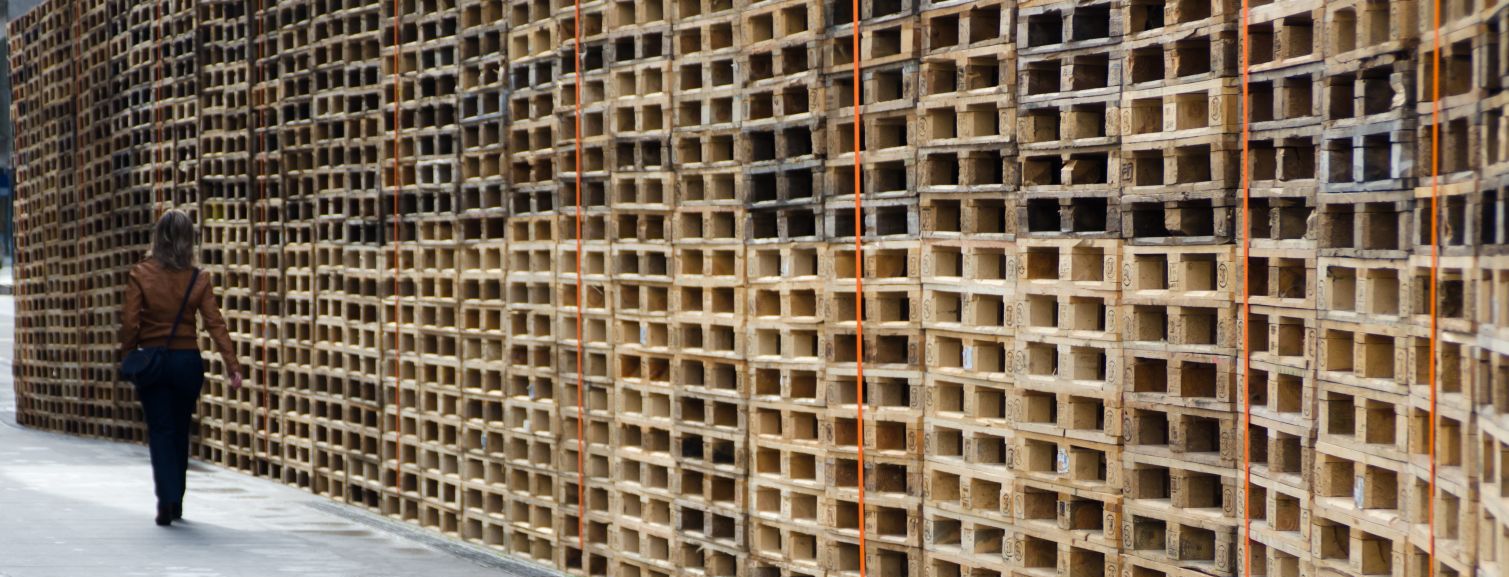 Wooden pallets in an NZ warehouse