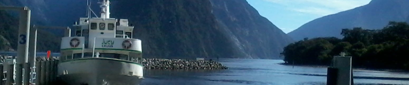 south island boat trip in the mountains