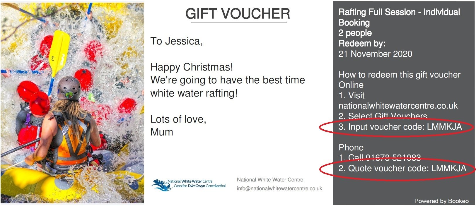 How to redeem your activity gift voucher...