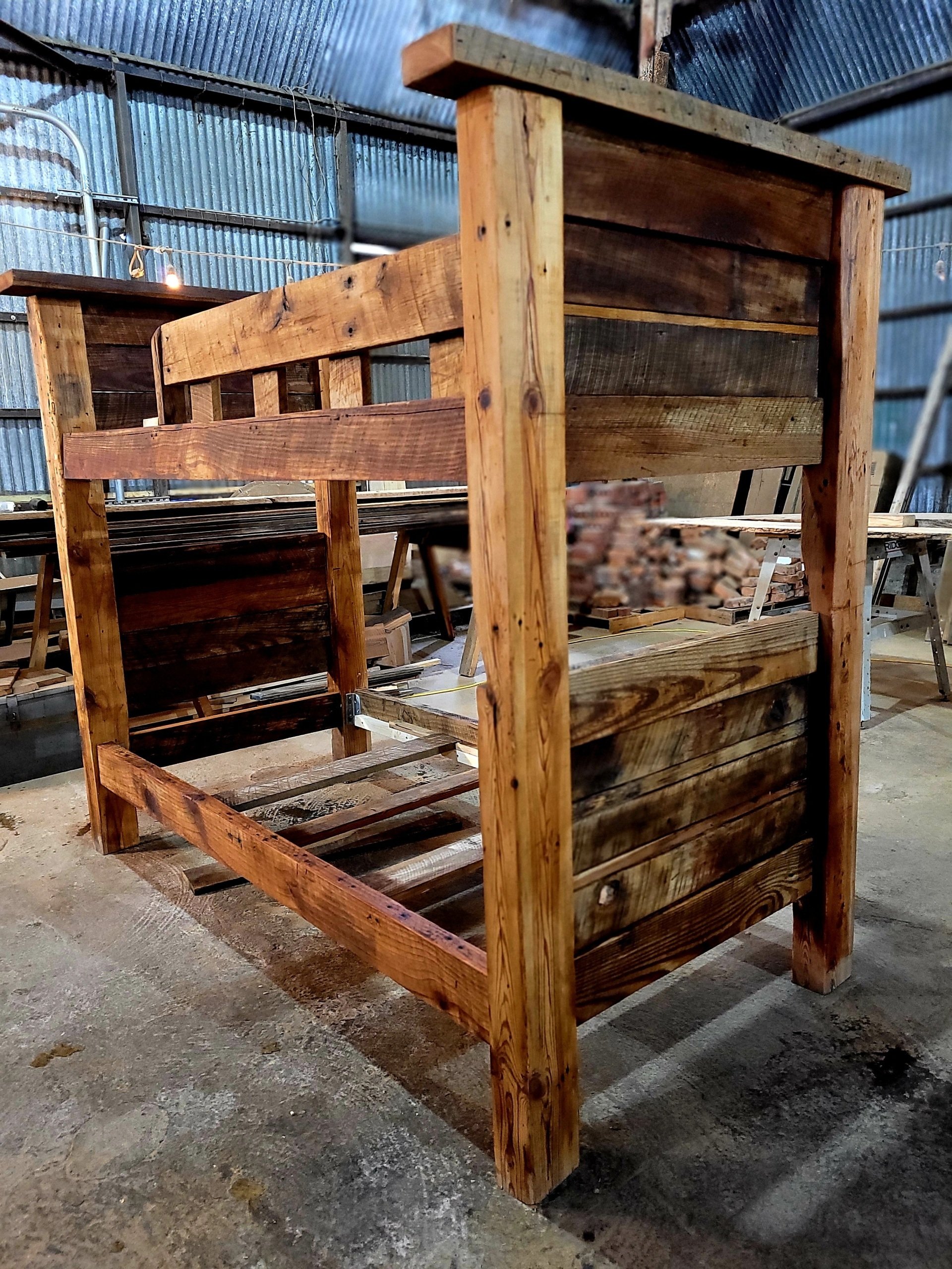 reclaimed wood bunk beds