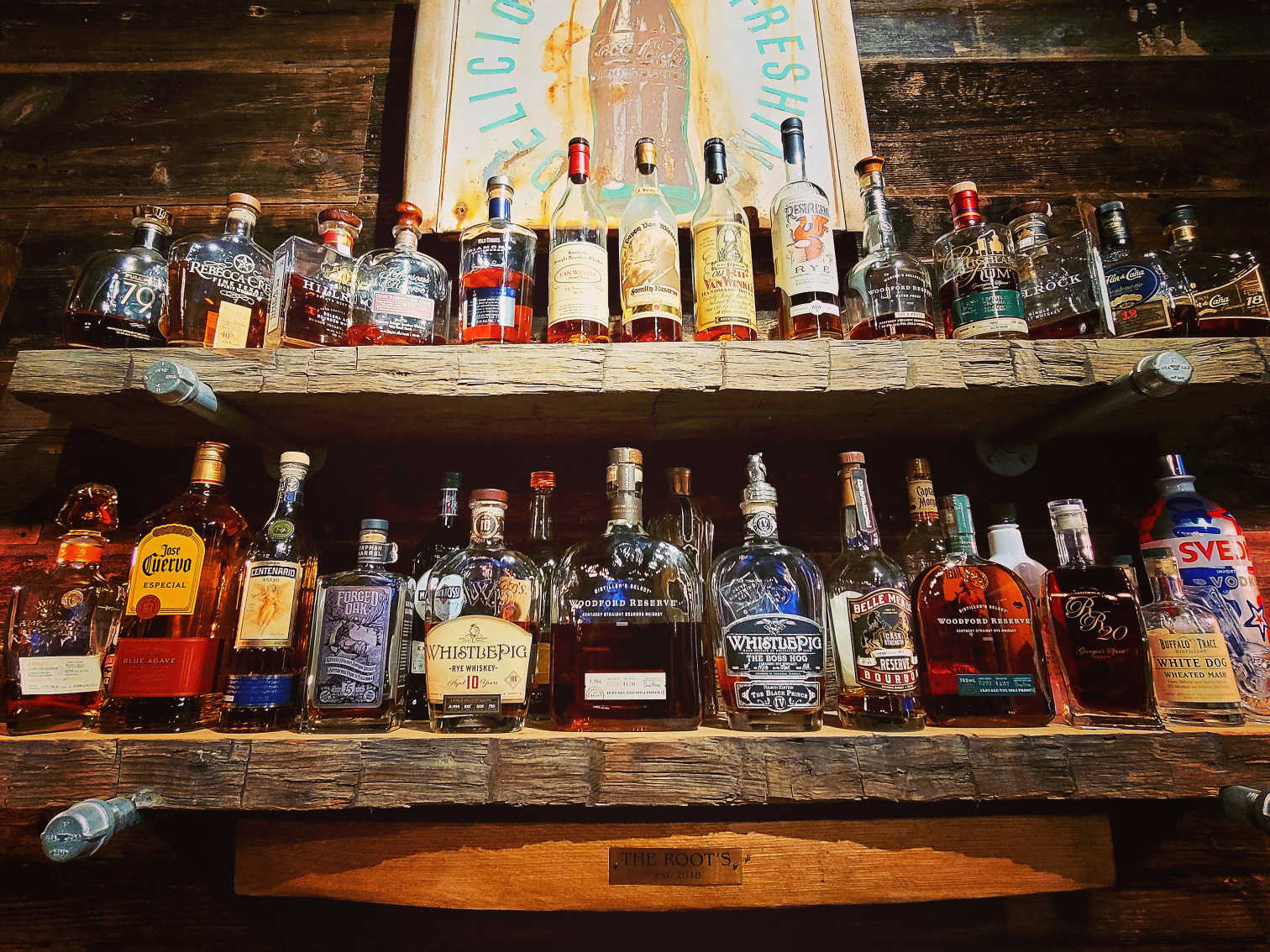 hand hewn beam shelves