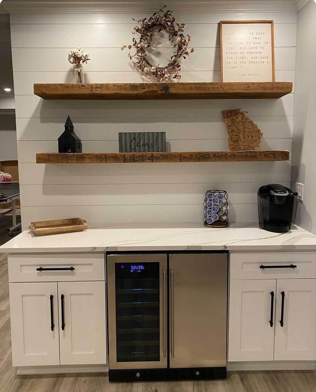 reclaimed wood shelves