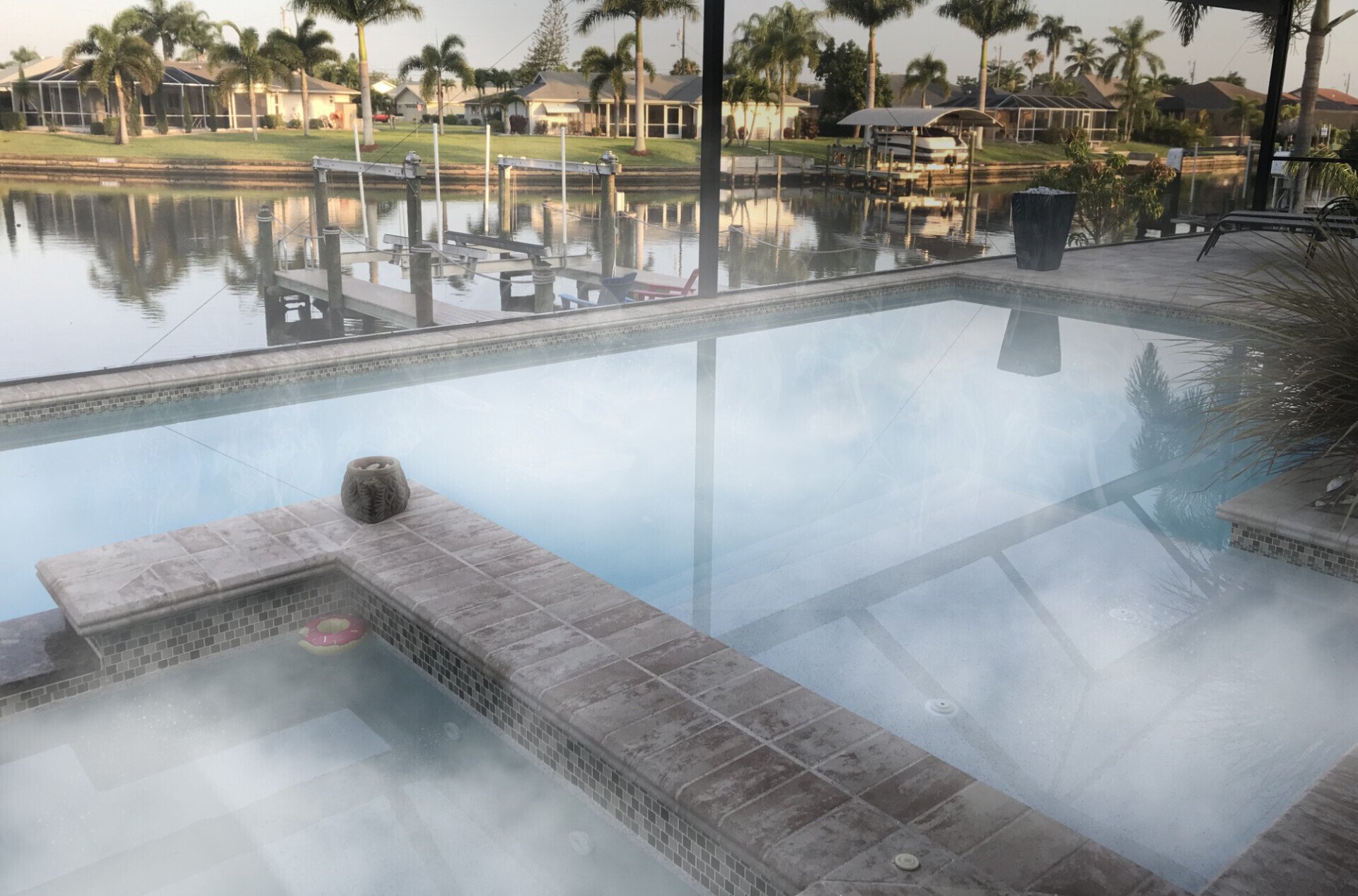 Pool Water Evaporation in Winter Florida