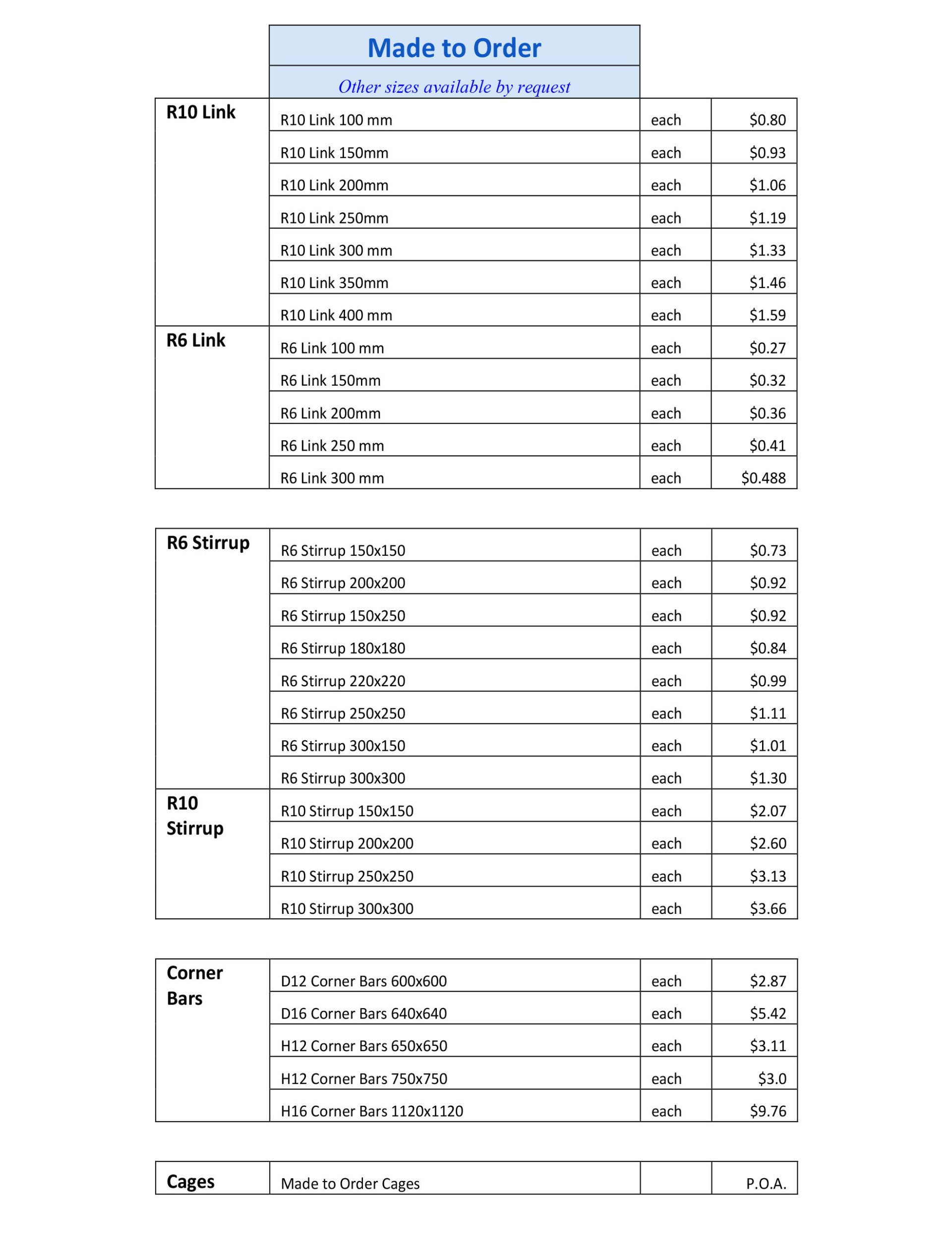 Steel & Metal Rods, Metal Mesh, Steel Stirrups Reinforcing Steel Supplies