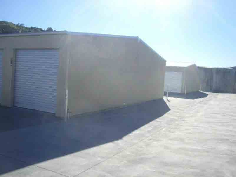 Corner view of Self storage sheds