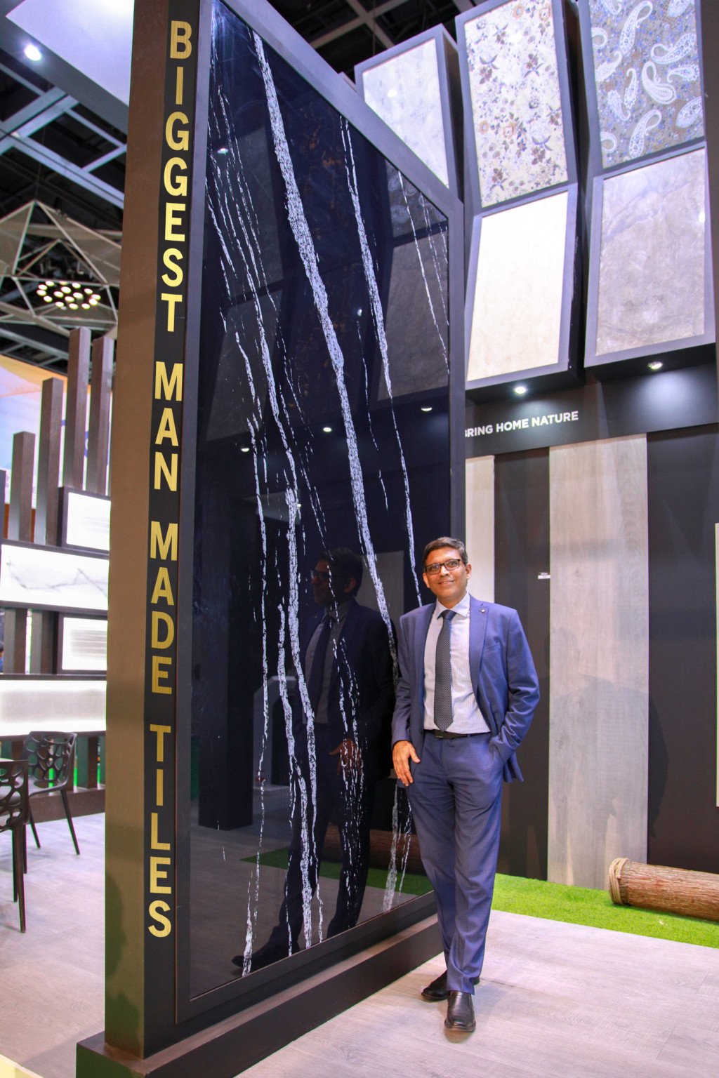 Largest Man Made Tile Danube Group Venkatesan Sethuraman Stands Next To The Record Setting Tile Milano A Brand Owned