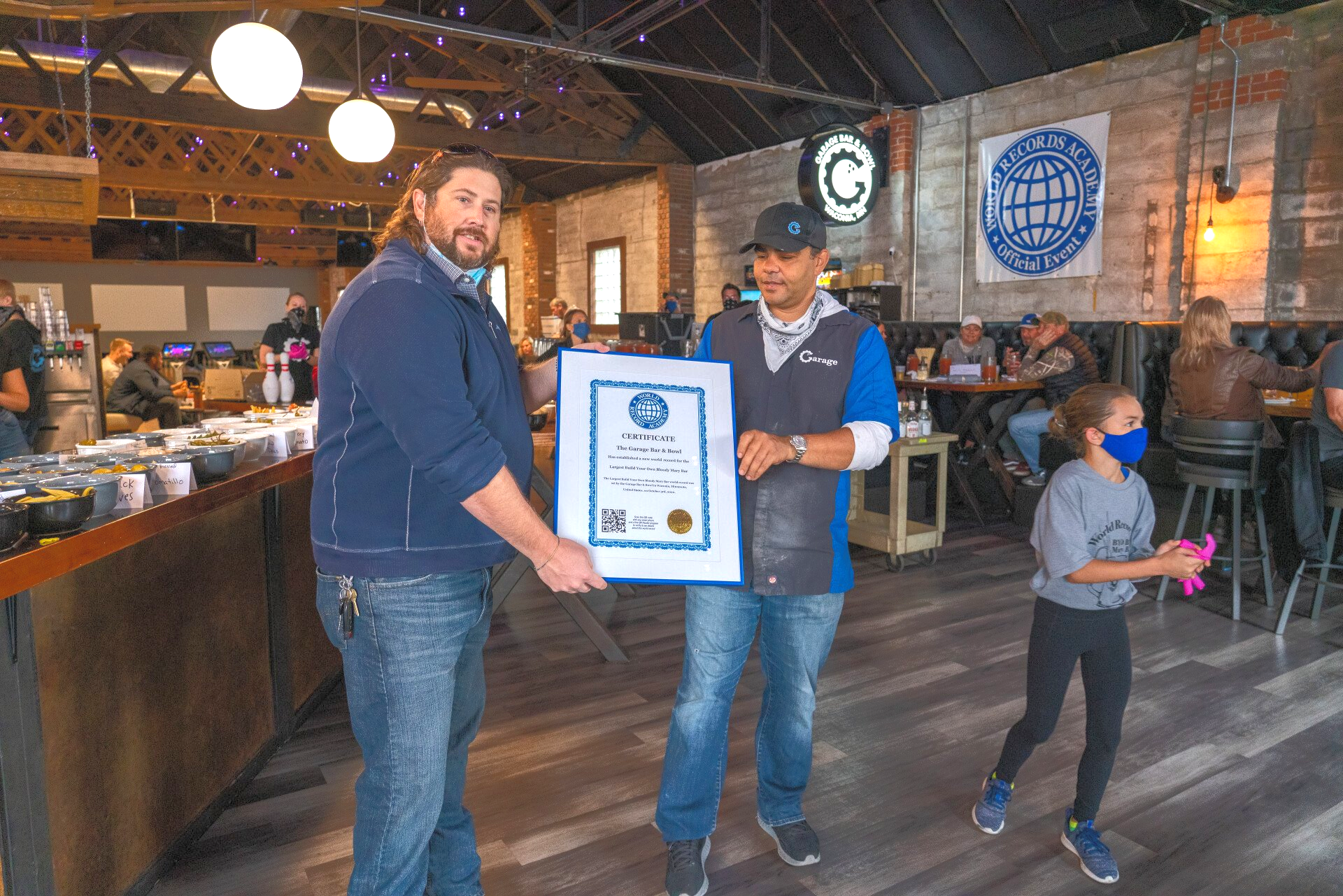 Largest 'build-your-own' Bloody Mary Bar: world record set by The Garage Bar & Bowl