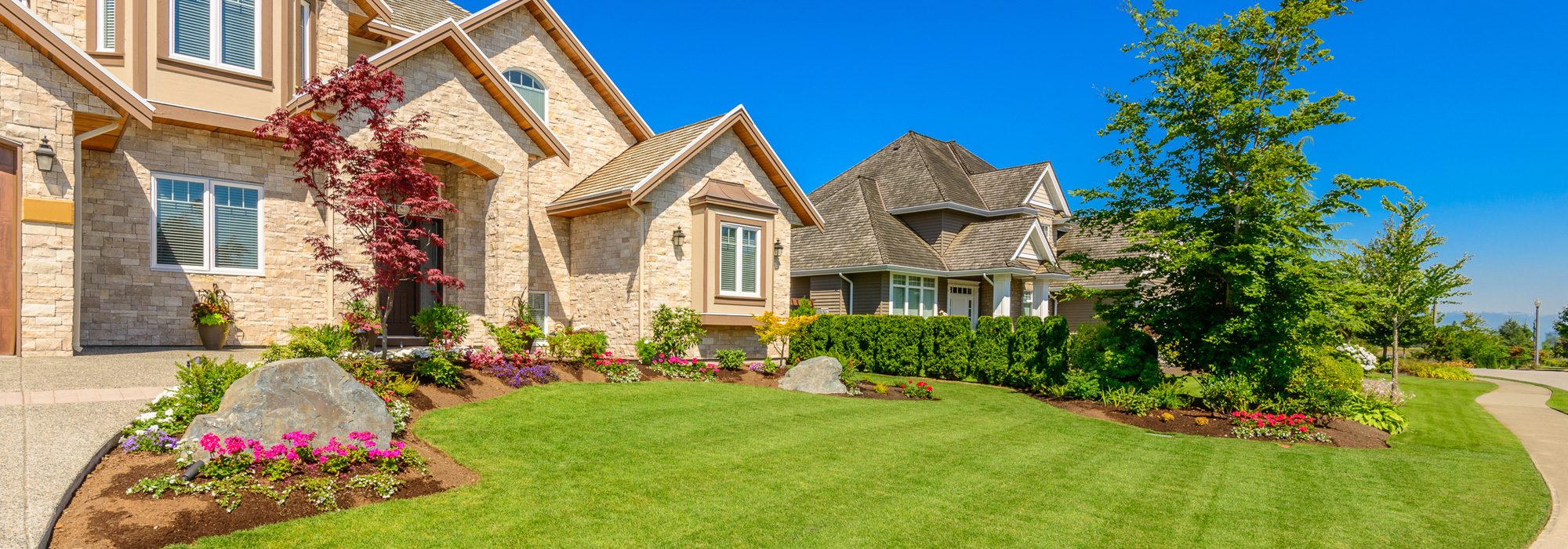Beautiful house and landscape