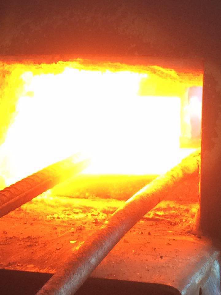 melting metal to make arms