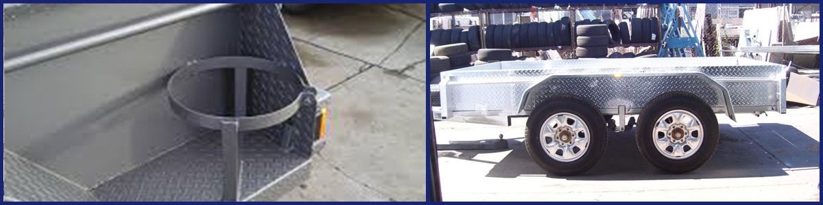 budget trailers silver colour trailer back view and side view