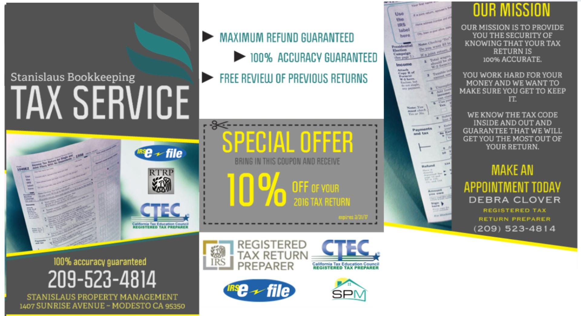 Tax Preparation Stanislaus Property Management DRE01170027