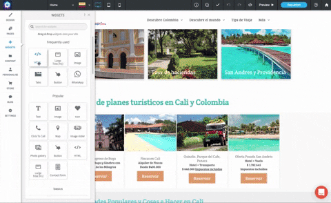 Una captura de pantalla de un sitio web con muchas imágenes.