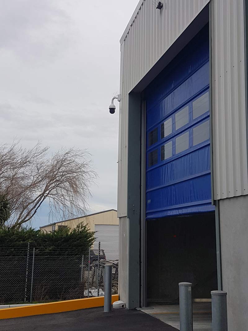 blue garage door