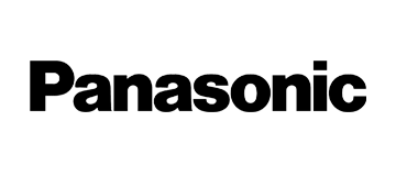 A black and white logo for panasonic on a white background.