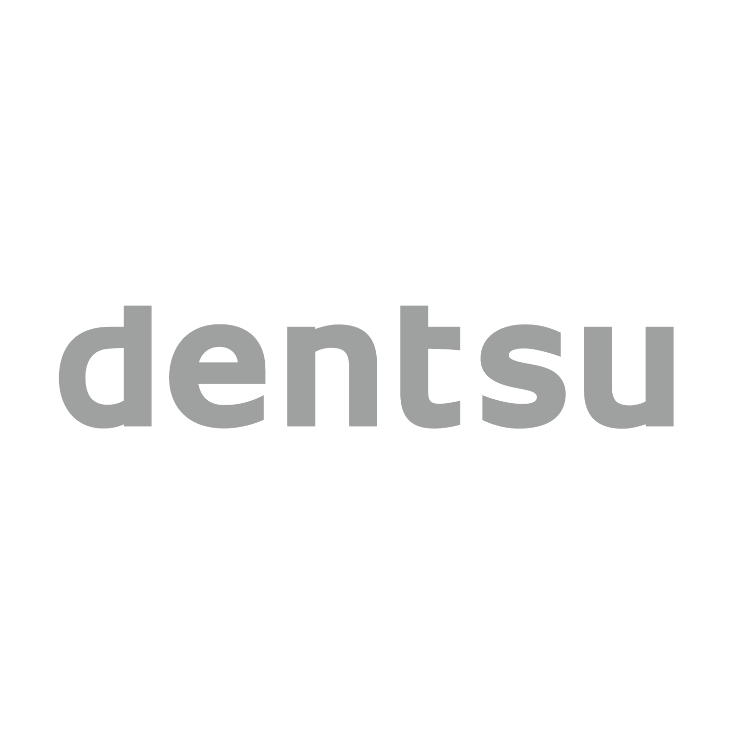 The dentsu logo is a gray logo on a white background.