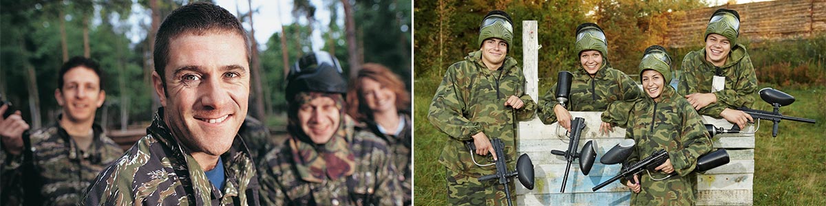 burrungule park paintball team players with smiling face