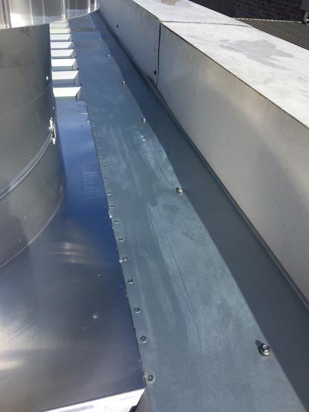 closer view of a roof replacement work