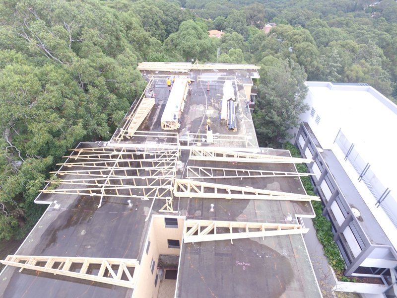 Construction of new roof