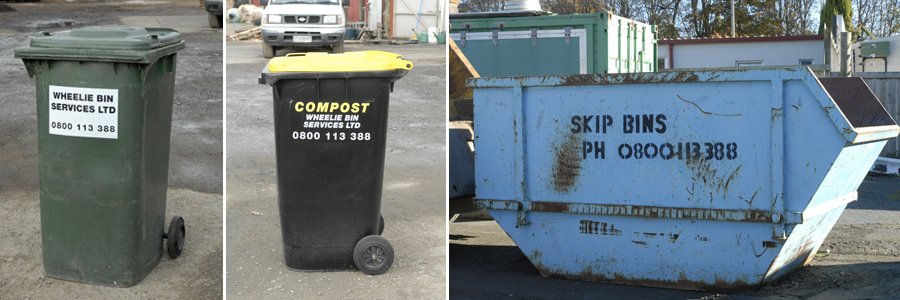 A range of hire bins as part of waste disposal services in Matamata