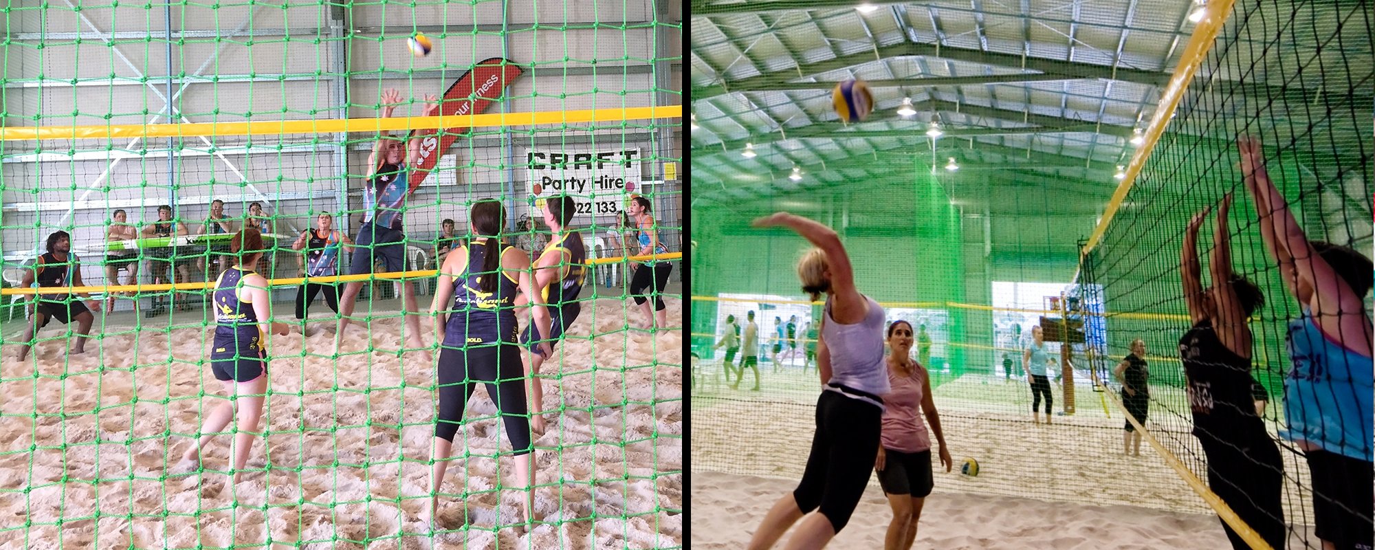 Beach ball competition in progress