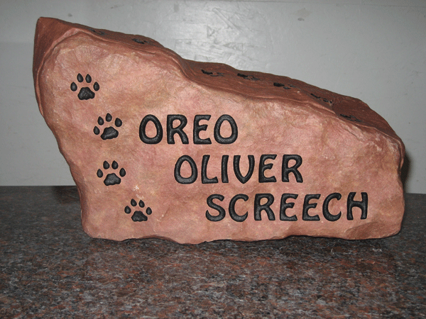 Lettered boulders and stones for pets