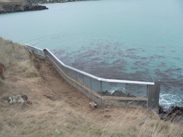 View of the fence near water 