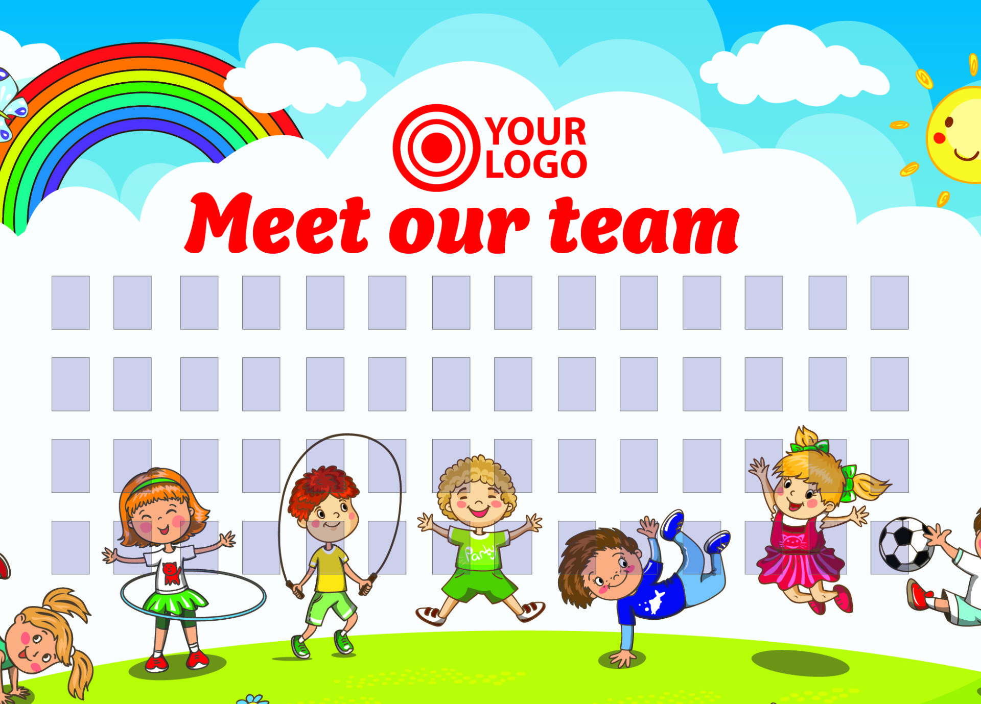 School photo staff boards display Meet the team