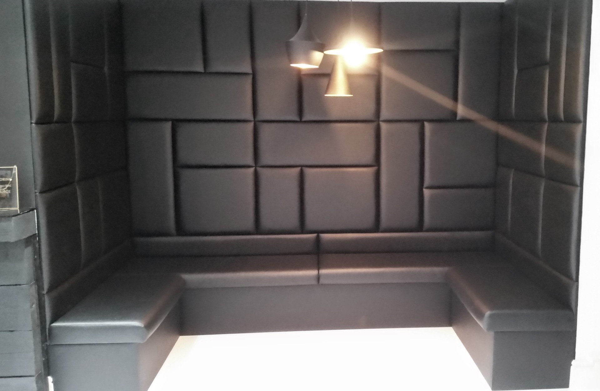 Leather wall tiles The Leicester Headboard Co