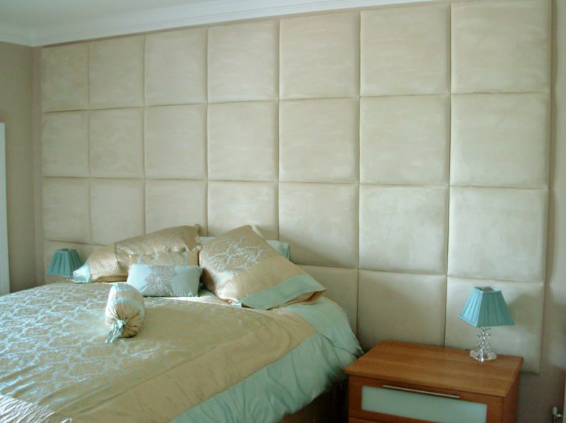 Leather wall tiles The Leicester Headboard Co