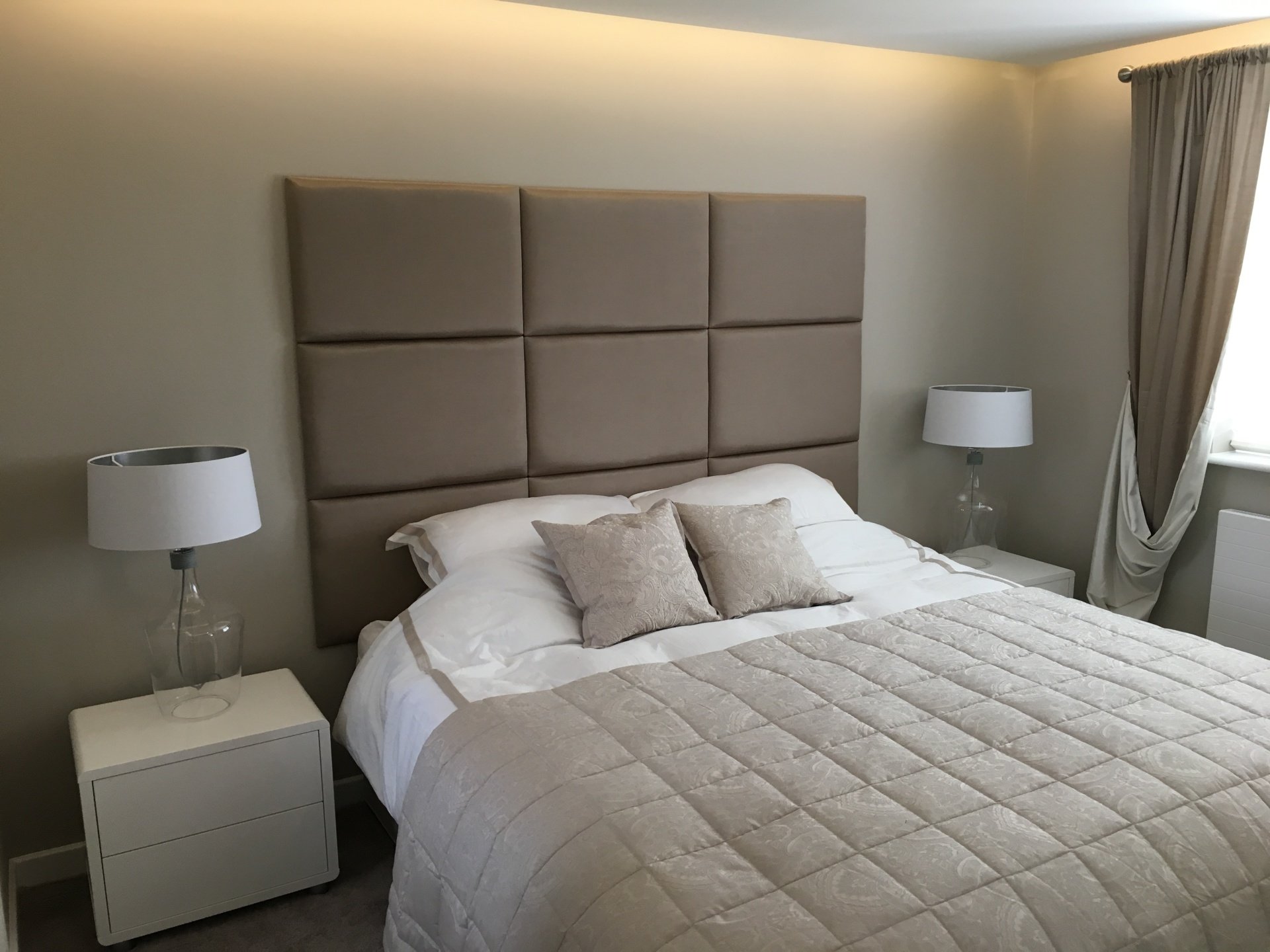 Upholstered wall tiles The Leicester Headboard Co