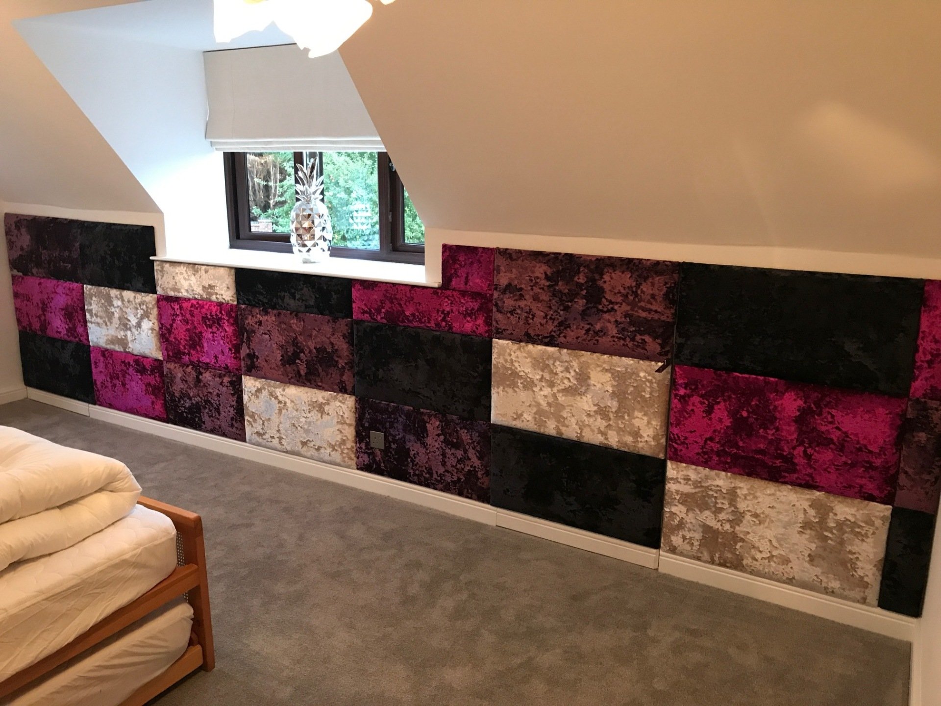 Leather wall tiles The Leicester Headboard Co