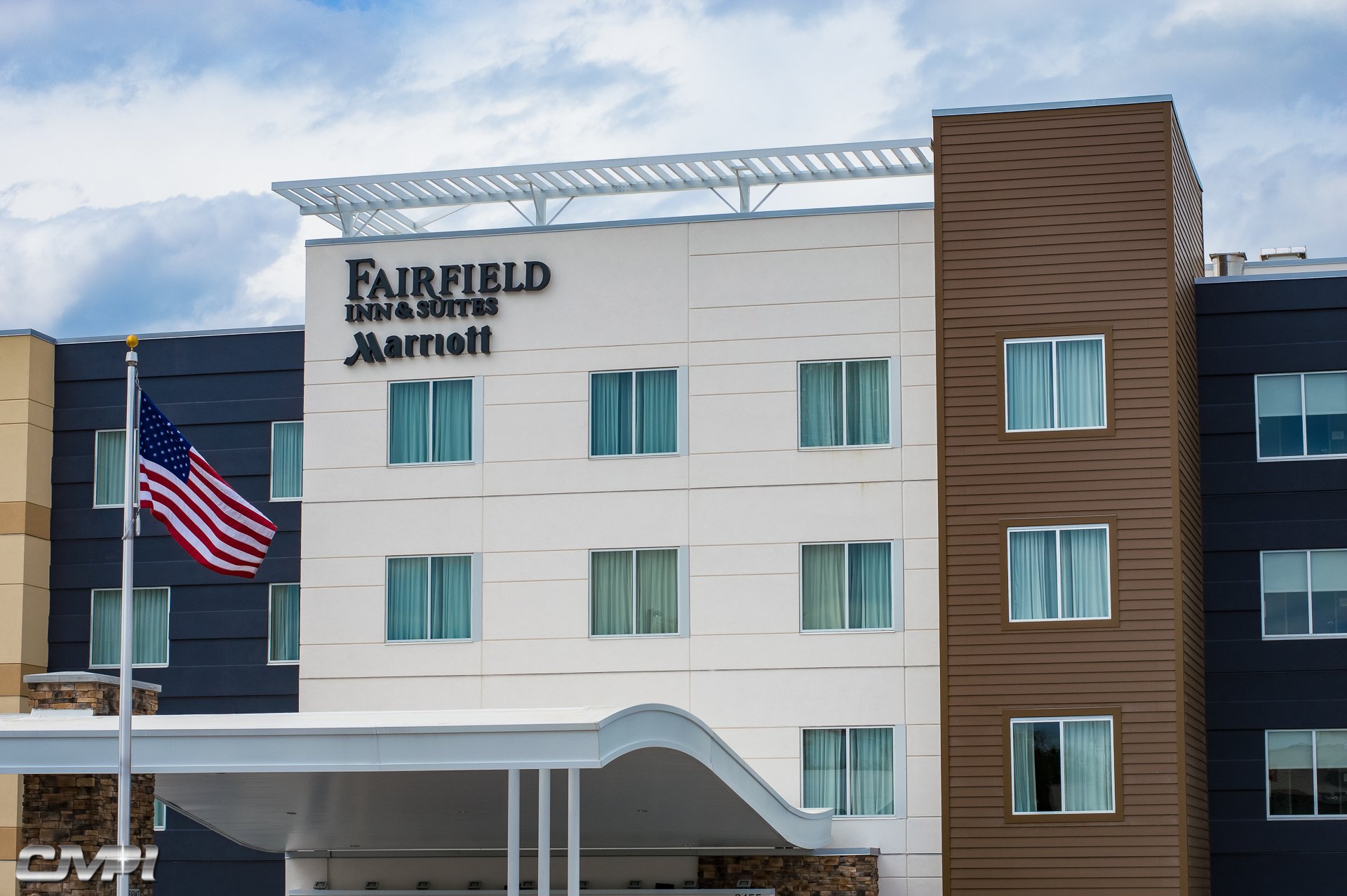 Fairfeild Inn Rome Fairfield Inn & Suites | Custom Fabricated Aluminum Trellis