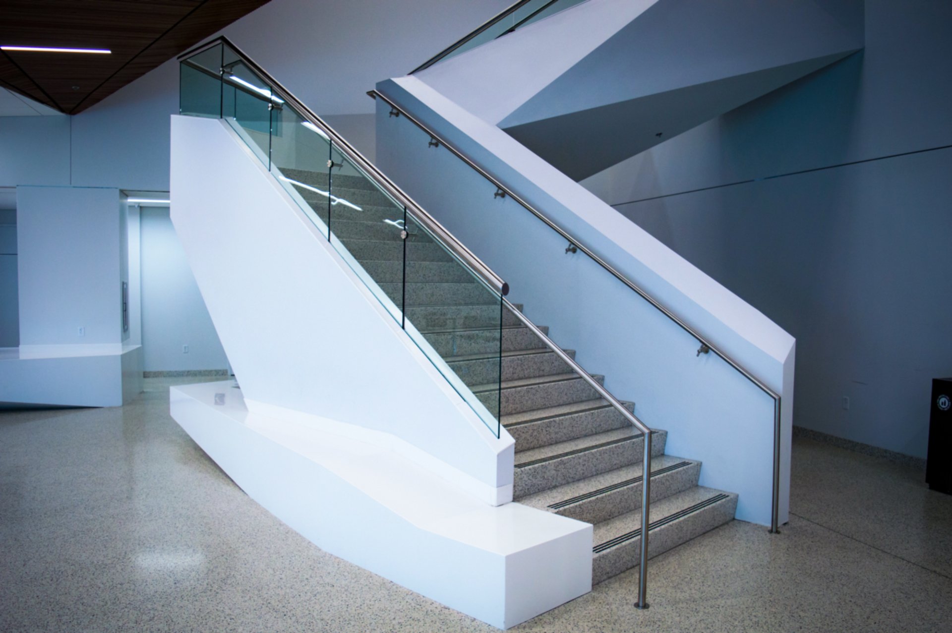 Stainless Steel & Glass Guardrail Panels Glass Stair Railing Kits