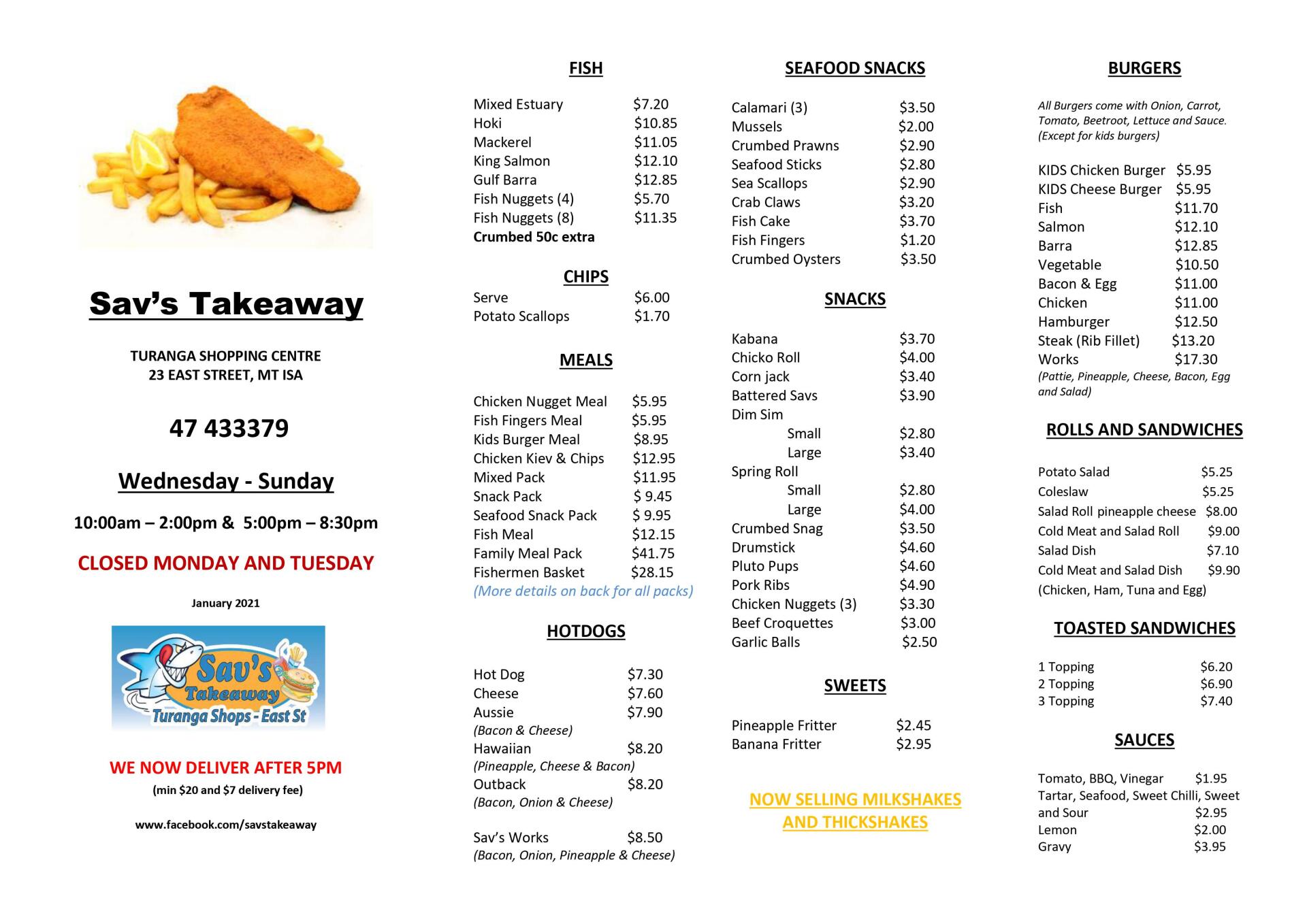 Takeaway in Mount Isa QLD 4825 Sav's Takeaway