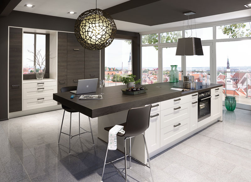 Vegas Kitchens Modern Folkston Kitchen Isle With Extension