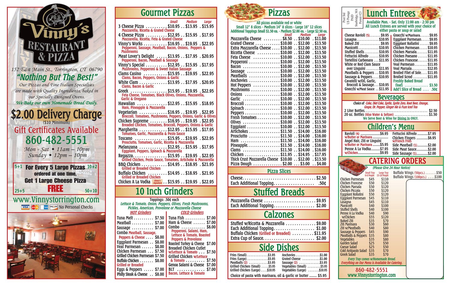 Vinny's Restaurant & Pizza Torrington, CT Apps, Salads, Sides