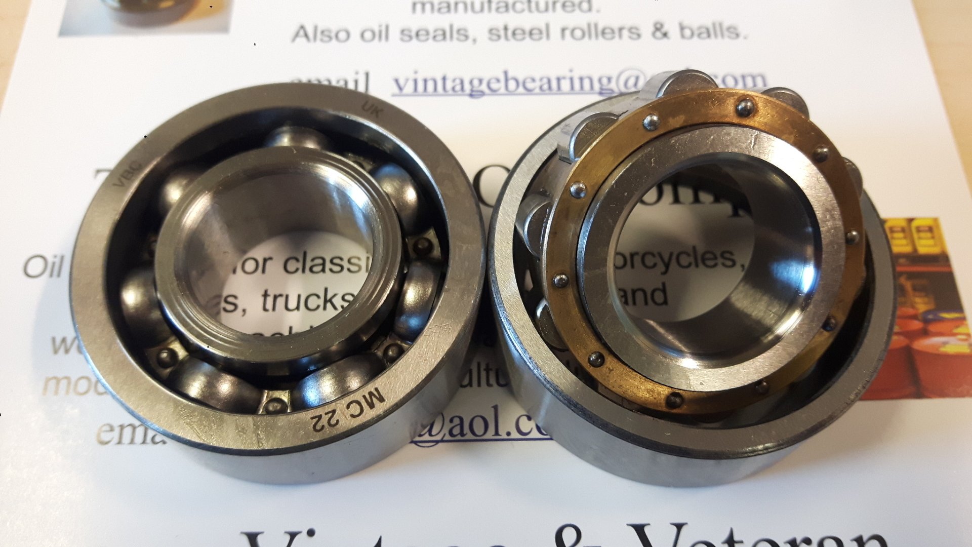 Motorcycle wheel bearings Vintage Bearing Co