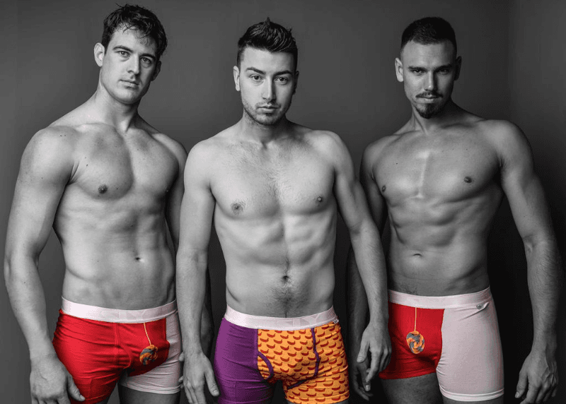 CSA model doing a photoshoot for undergarments 