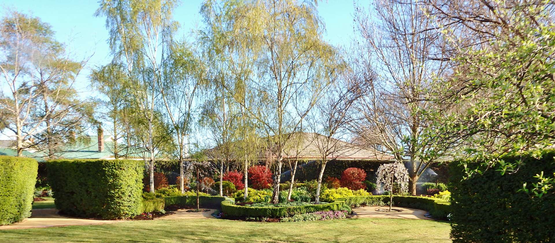 View of a residential garden after garden care