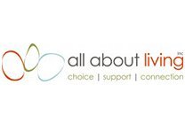 black and white home services all about living logo