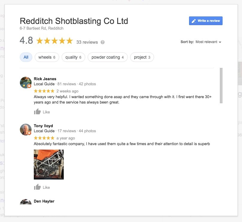 Redditch Shotblasting Co Ltd
