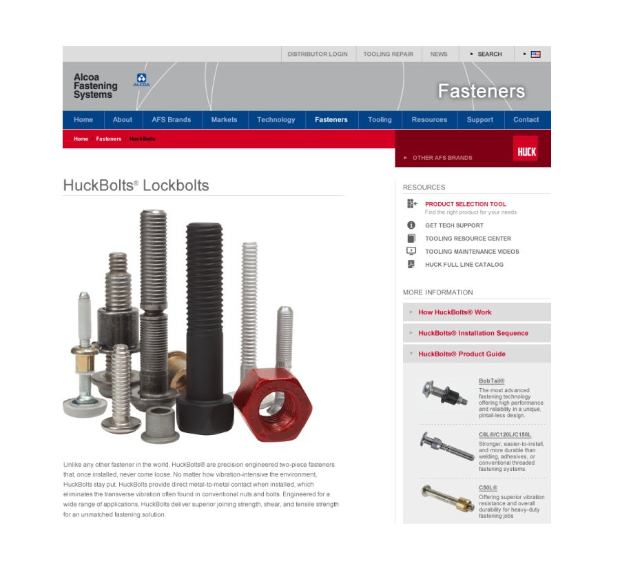 Alcoa Fastening Systems UI design Royce Butler