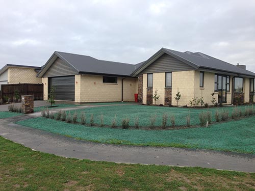 View of the open lawn after hydro seeding 