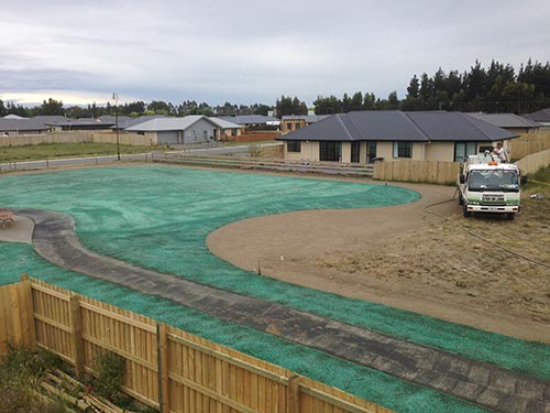 Experts working on the landscaping of the open space